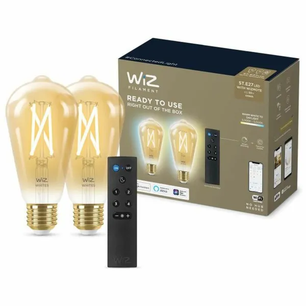 Gudra Spuldze Wiz ST64 E27 50 W Daudzkrāsains Bronza 7 W 640 lm (2 gb.)