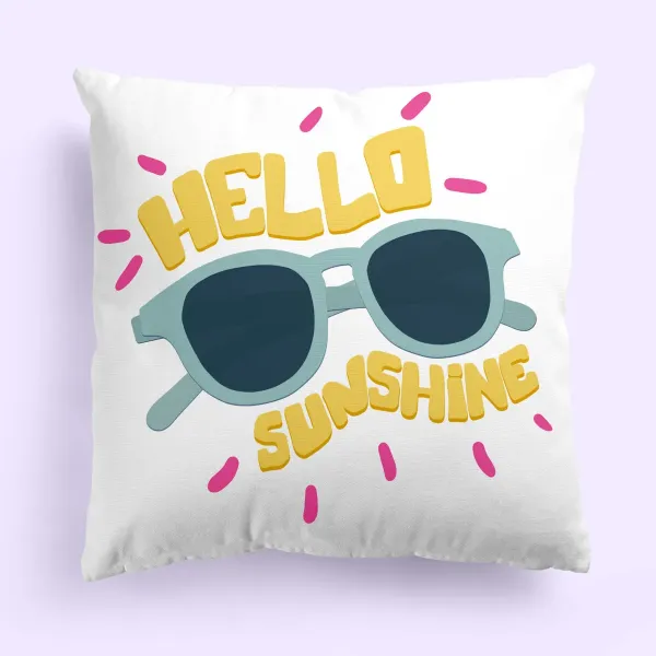 Cushion cover HappyFriday Aware Hello sunshine Multicolour 50 x 50 cm 2 Pieces