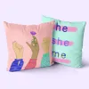 Cushion cover HappyFriday Aware Me Multicolour 50 x 50 cm 2 Pieces