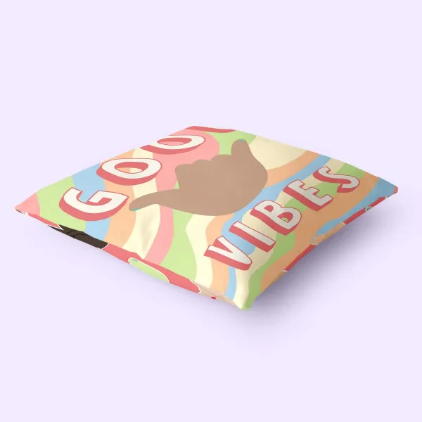 Cushion cover HappyFriday Aware Good vibes  Multicolour 50 x 50 cm 2 Pieces