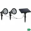 Solar-powered spotlight Lumi Garden Family Spiky 2-in-1 Black Aluminium Steel (2 Units)