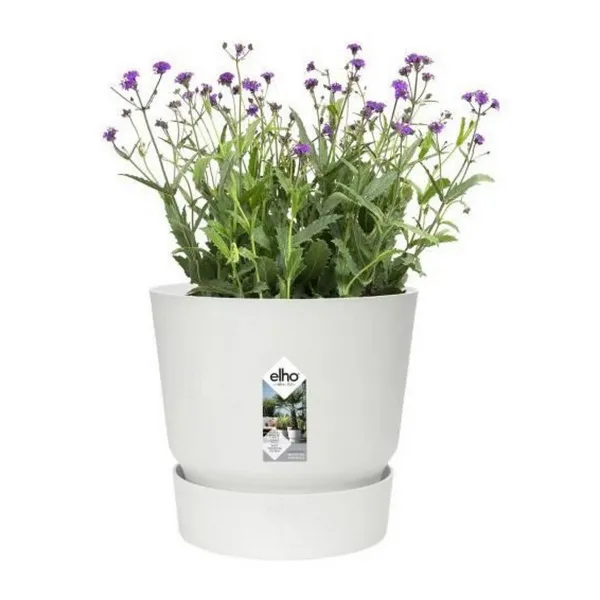 Puķu pods ar trauku Elho Greenville Ø 39 x 36,8 cm Apaļš Balts Plastmasa