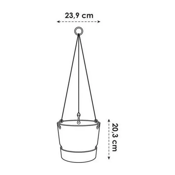 Подвесной горшок для растений Elho Greenville Ø 23,9 x 20,3 cm Зеленый