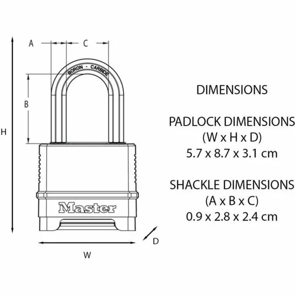 Kombinuota spynelė Master Lock M178EURD Plienas Cinkas Juoda