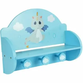 Uz sienas piestiprināts mēteļa pakaramais Fun House Zils Koks MDF (33 x 46 x 15 cm)