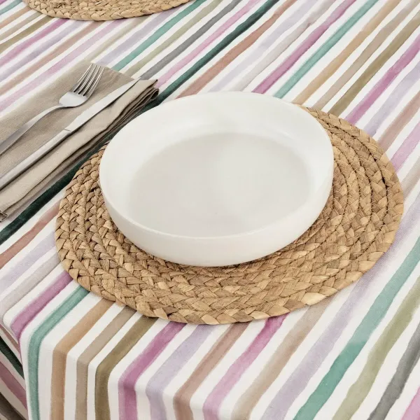 Stain-proof tablecloth Belum Naiara 4-100 Multicolour Ø 100 cm Striped