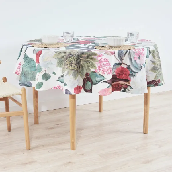 Stain-proof tablecloth Belum 0318-105 Multicolour Ø 100 cm Flowers