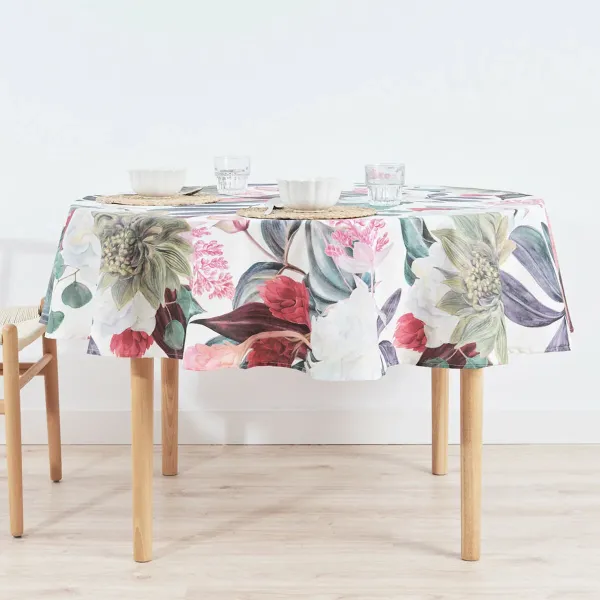 Stain-proof tablecloth Belum 0318-105 Multicolour Ø 100 cm Flowers