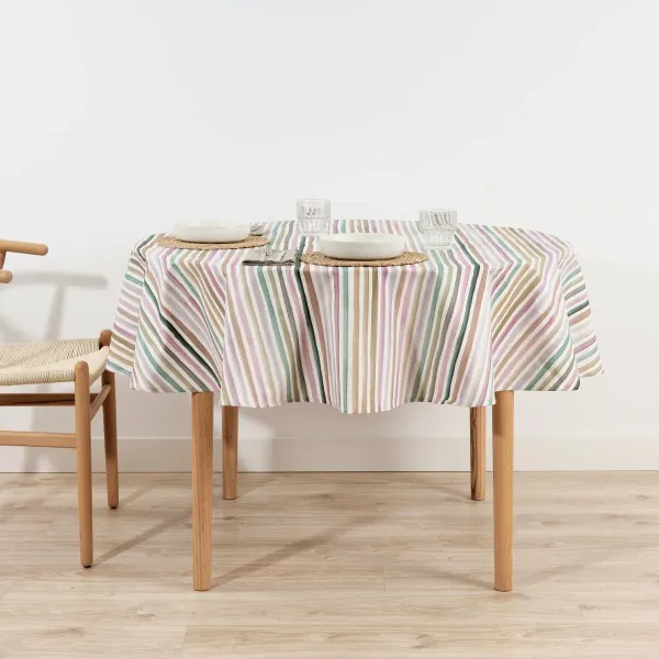 Stain-proof tablecloth Belum Naiara 4-100 Multicolour Ø 180 cm Striped