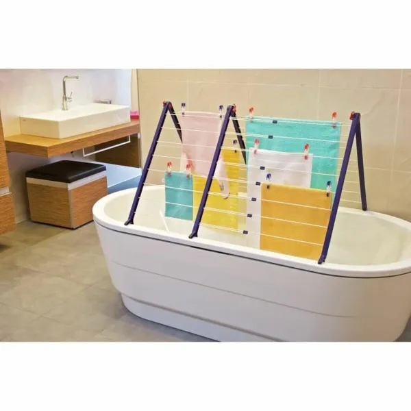 Clothes Line Leifheit Bathtub Dryer Pegasus V 133 x 66,5 cm Blue White Metal
