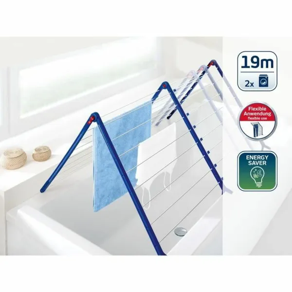 Clothes Line Leifheit Bathtub Dryer Pegasus V 133 x 66,5 cm Blue White Metal