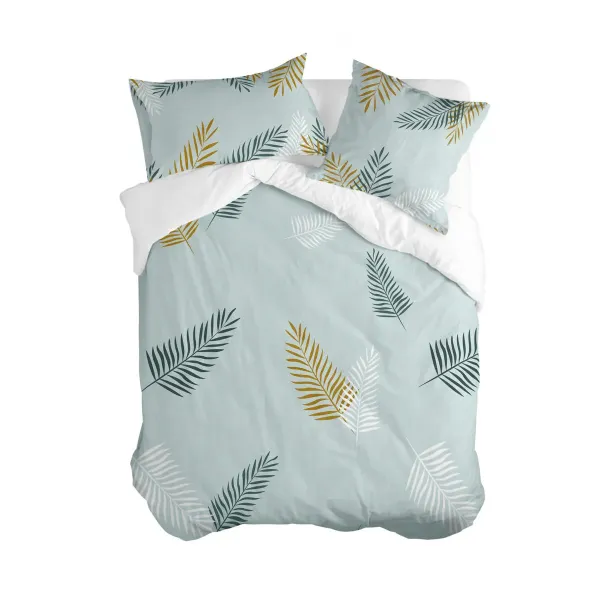 Nordic cover HappyFriday Blanc Foliage mint  Multicolour 180 x 220 cm