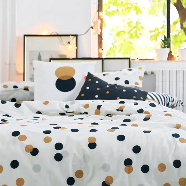 Nordic cover HappyFriday Blanc Golden dots Multicolour 140 x 200 cm