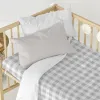 Fitted bottom sheet HappyFriday Basic Kids Grey 70 x 140 x 14 cm Gingham