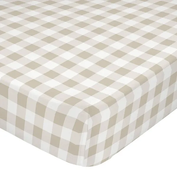 Fitted bottom sheet HappyFriday Basic Kids Beige 90 x 200 x 32 cm Gingham