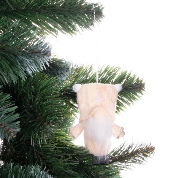 Christmas decoration, gnome, 8cm, cream