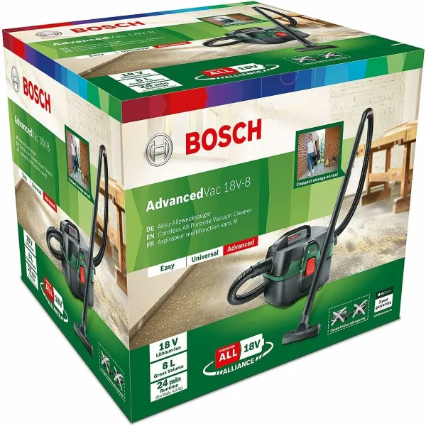Märkä ja kuiva pölynimuri BOSCH AdvancedVac 18V-8 8 L