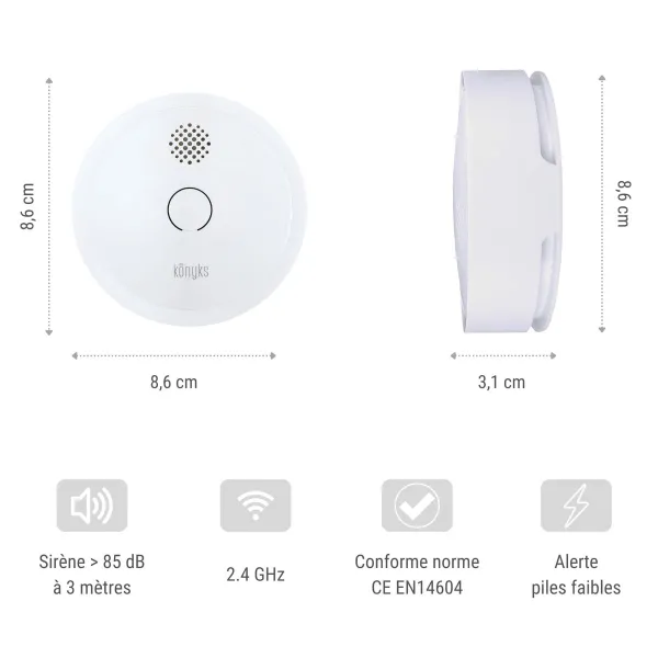 Dūmų jutiklis Konyks FireSafe 2 Belaidis