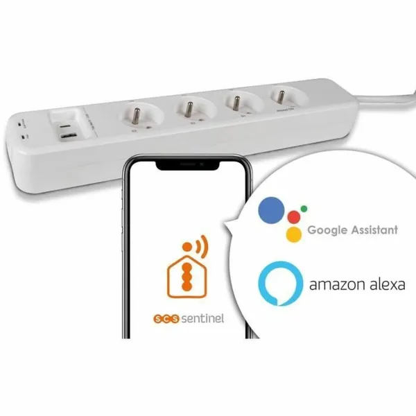 4-kontaktligzdu korpuss bez strāvas slēdža SCS SENTINEL SmartPlug 240 V