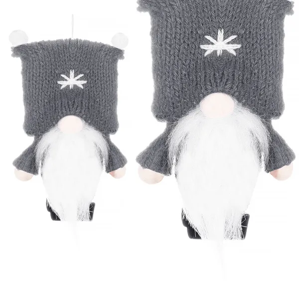 8cm Christmas decoration, Christmas dwarf, gray gnome
