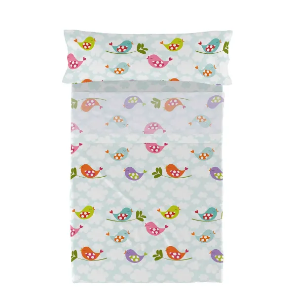 Bedding set HappyFriday Mr Fox Little Birds Multicolour Single 2 Pieces