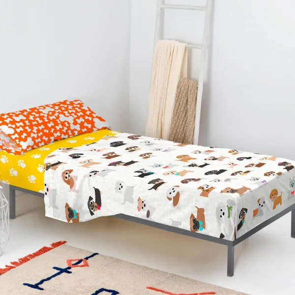 Bedding set HappyFriday Mr Fox Dogs Multicolour Single 2 Pieces