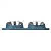 Dog Feeder Blue Metal 40 x 8,5 x 22 cm Double