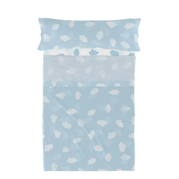 Bedding set HappyFriday Basic Kids Clouds Blue Single 2 Pieces