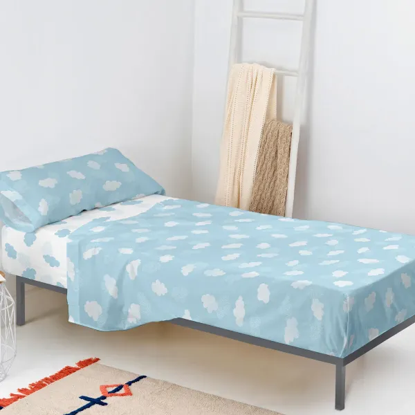 Bedding set HappyFriday Basic Kids Clouds Blue Single 2 Pieces