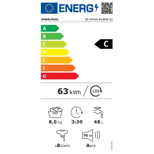 Pesukone Whirlpool Corporation BIWMWG81485EU 60 cm 8 kg