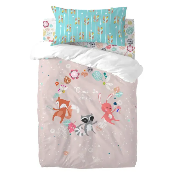 Duvet cover set HappyFriday Moshi Moshi Fantasy Multicolour Baby Crib 2 Pieces