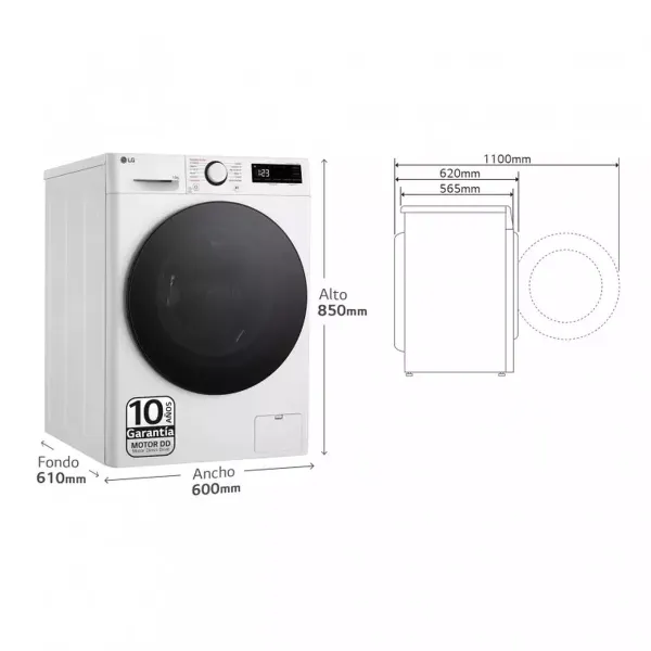Pesukone LG F4WR6013AGW 60 cm 1400 rpm 13 kg