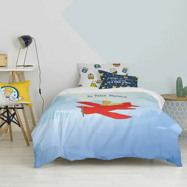 Duvet cover set HappyFriday Le Petit Prince Son Avion Multicolour Single 2 Pieces