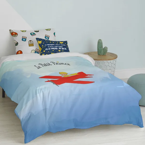 Duvet cover set HappyFriday Le Petit Prince Son Avion Multicolour Single 2 Pieces