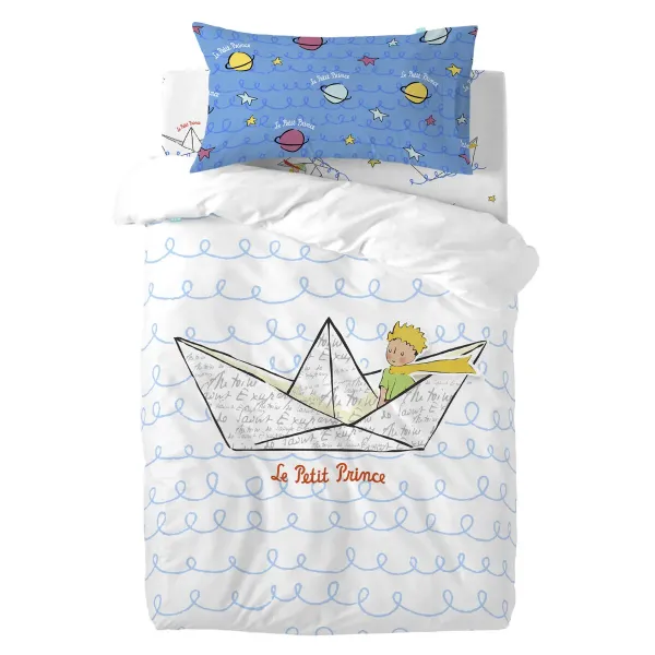 Duvet cover set HappyFriday Le Petit Prince Navire Multicolour Baby Crib 2 Pieces