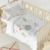 Duvet cover set HappyFriday Le Petit Prince Voyageur Multicolour Baby Crib 2 Pieces