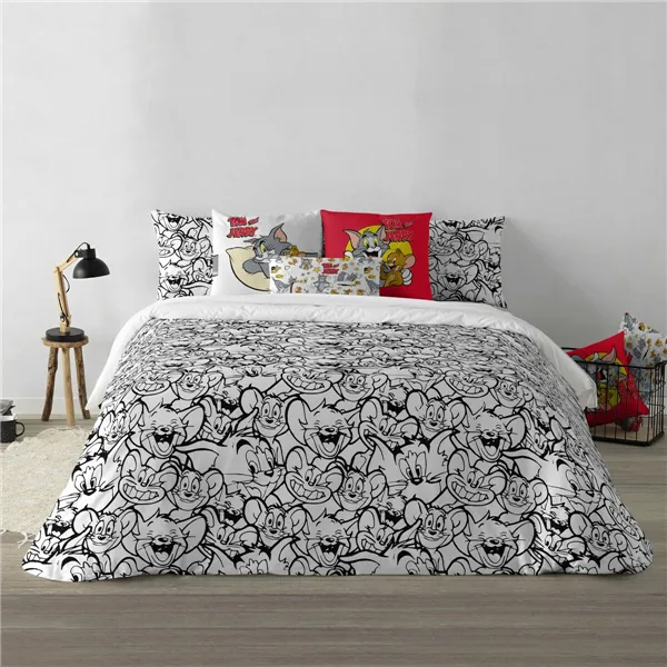 Nordic cover Tom & Jerry Tom & Jerry Black & White Multicolour 175 Threads 200 x 200 cm