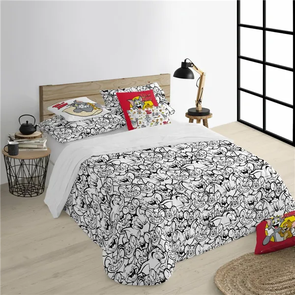 Nordic cover Tom & Jerry Tom & Jerry Black & White Multicolour 175 Threads 200 x 200 cm