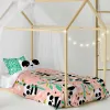 Duvet cover set HappyFriday Moshi Moshi Panda Garden Pink Single 2 Pieces