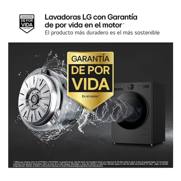 Washing machine LG F4X7009TBB 60 cm 1400 rpm 9 kg