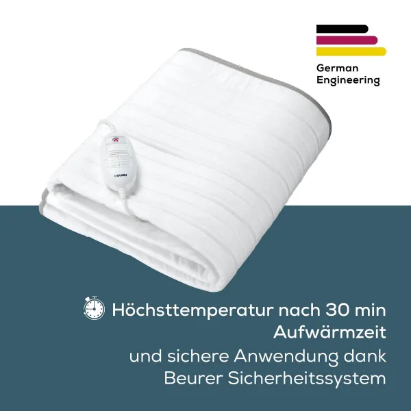 Электрическое одеяло Beurer TS17 150 x 80 cm Белый Серый 100 % полиэстер 65 W