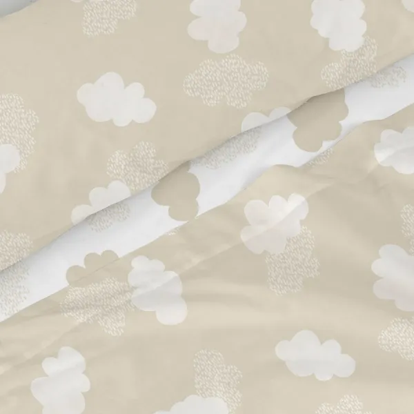 Bedding set HappyFriday Basic Kids Clouds Beige Single 2 Pieces