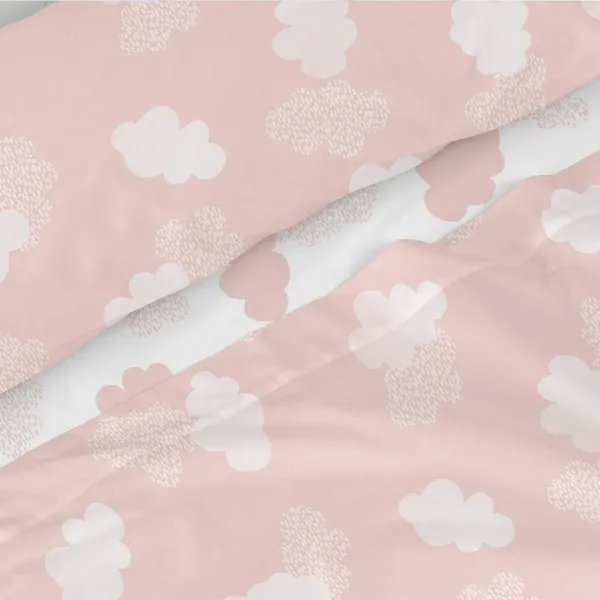 Bedding set HappyFriday Basic Kids Clouds Pink Single 2 Pieces