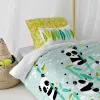 Duvet cover set HappyFriday Moshi Moshi Panda Garden Blue Blue Single 2 Pieces