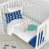 Duvet cover set HappyFriday Moshi Moshi Whale Multicolour Baby Crib 2 Pieces