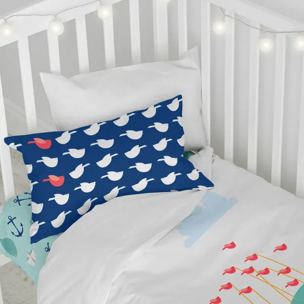 Duvet cover set HappyFriday Moshi Moshi Whale Multicolour Baby Crib 2 Pieces