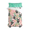 Duvet cover set HappyFriday Moshi Moshi Panda Garden Pink Single 2 Pieces