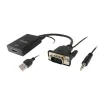 VGA - HDMI-adapteri audiolla Equip 119038 Musta 20 cm