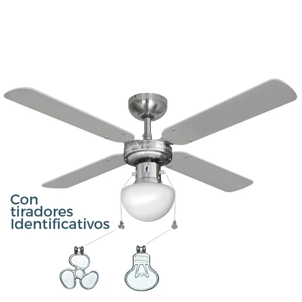Потолочный вентилятор со светом EDM 33801 Caribe Серебристый 50 W