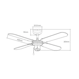 Потолочный вентилятор EDM 33802 Báltico Белый 50 W ø 102 cm
